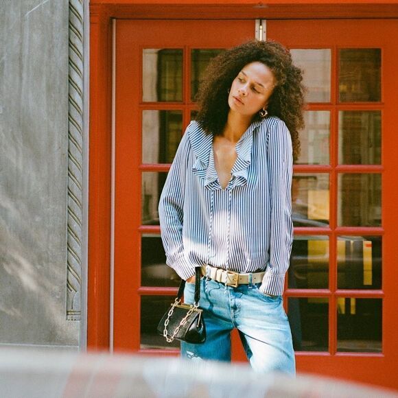 NWT J CREW Goldie top in satin in IVORY - Picture 7 of 9